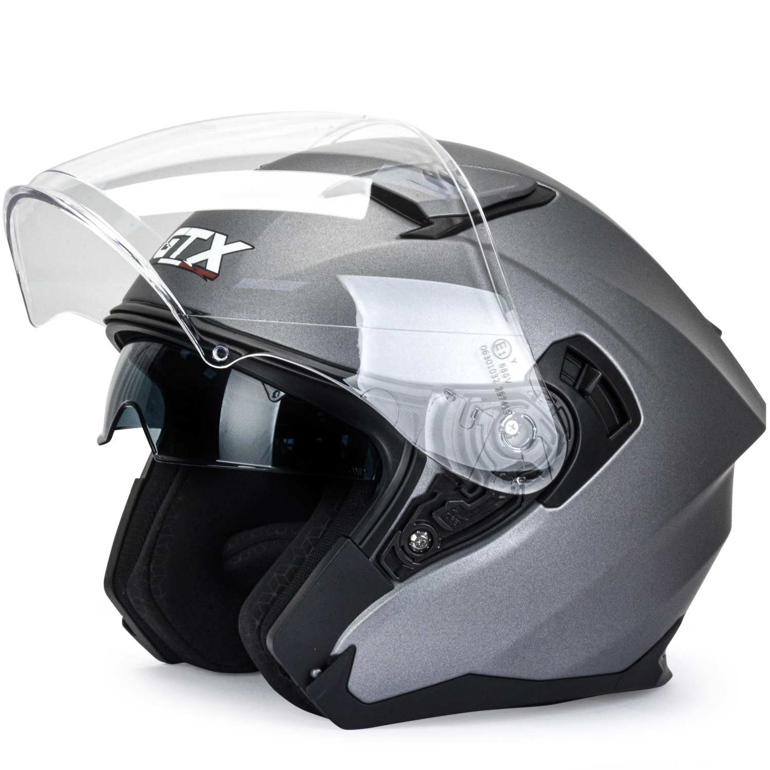 Шлем мото открытый GTX 885-1 №1 (S) GREY